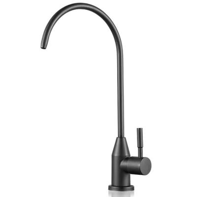 China Wholesale One Way Single Hole SS 304 Modern Filter Black Material Kitchen Faucet for sale