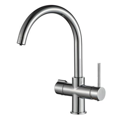 China Hot Sale 4 Way Faucets Design Kitchen Sink Water Mixer Tap Filtration Thermostatic Purifier Faucet Cold +Hot + Purifier Water Mixer Dual Handle for sale