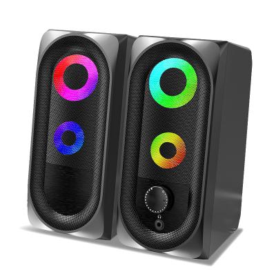 China Wireless Charger For Mobile Phone Hp Colorful Hot Sale LED Light Speaker PC Wired USB Power RGB Gaming Speaker For Computer Game for sale