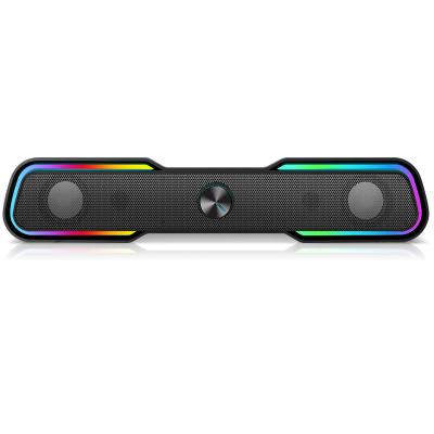 China Wireless RGB Soundbar Gaming Speaker Hp 2.0 Big Bass Wired USB PC Speakers Support OEM/ODM For Computer With Butoton for sale