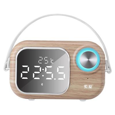 China New Style AirPlay E16 Portable Waterproof Wireless Mini Stereo Speaker For Mobile Phone PC With LED Clock for sale