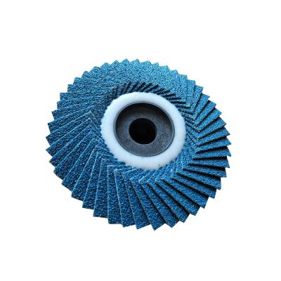 China Premium Nonwoven Material For Surface Treatment Korean Flower Plate Wheel 60# 80# 120# 240# 320# Aluminum Flexible Fin Grinding Disc for sale