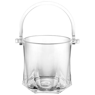 China Viable new design transparent hexagonal ice bucket with handle for beer for sale