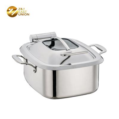 China 304 2021 new arrival mini stainless steel chafing dish alcohol burners with windowed chafing dish glass lids for sale