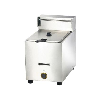 China Large Capacity Commercial Restaurant Gas Fryer 10 Liter Single Tank Frying Basket for sale