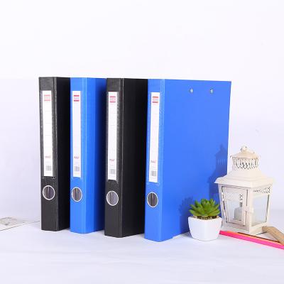 China Office Supplies Single Loose Leaf A4 Folder Black And Blue Two-hole Large Capacity Clipboard Quick Work Folder for sale