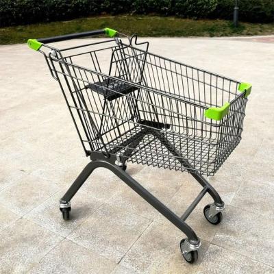 China Metal Shopping Trolleys Carts With Strong Rubber Wheels for sale