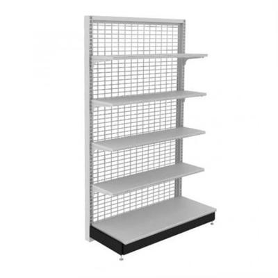 China Metal Retail Store Display Stand Metal Wire Mesh Grid Display Schappenrek Te koop