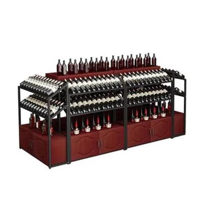 China Cold Rolled Steel Wine Corner Shelf Shelf Wine Supermarket Wine Shelves For Store for sale