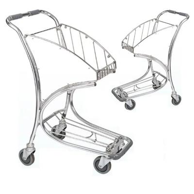 China Practical Airport Luggage Carts With Strong Rubber Wheels And Durable Metal Frame for sale