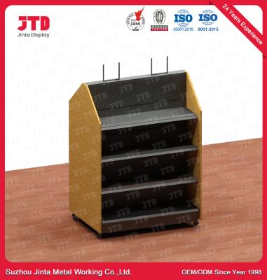 중국 라운드 홀 백 패널  목재 틀 슈퍼마켓 디스플레이 보류를 보류하는 OEM 메탈 쉘프 판매점 디스플레이 판매용