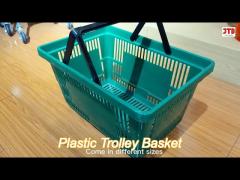 square plastic trolley basket odm 60 liter in supermarket