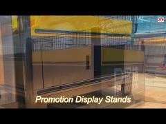 brown promotional display stands ce supermarket wooden display rack