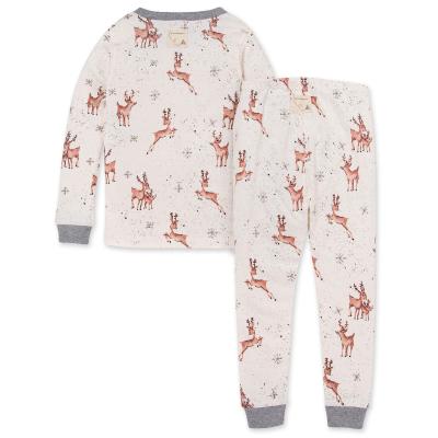 China 2021 Merry Christmas 2021 Pcs High Quality Print Cotton Children Sleepwear Kids Long Sleeves And Long Pants Two Full Set for sale