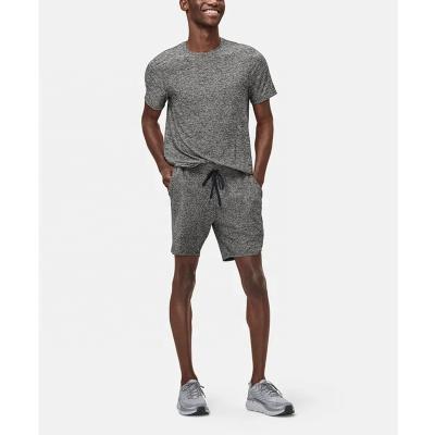 China Dark Gray Marled Gray Knitted Shorts Outdoor Men's Loungewear Polyester Spandex With Drawstring for sale