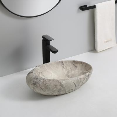 China Decorative Modern Style Ceramic Sanitary Ware Bathroom Sink Marble Decorative Ceramic Wash Basin for sale