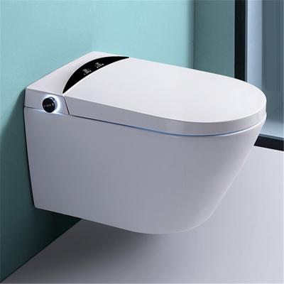 China Hidden Cistern Hidden Water Tank European Wall Mounted Smart Toilet Wash Down Electric Bidet Toilet Bathroom Wall Hung Smart Toilet for sale