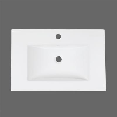 China Modern Customizable Ceramic Sanitary Ware Single Hole Bathroom Ceramic Sink Rectangular Under Counter Bathroom Sinks for sale