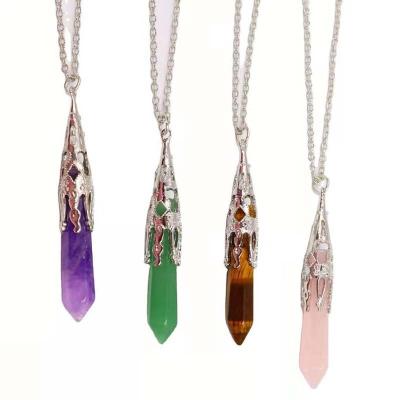 China Wholesale Clear Crystal Pendulum Pendant Polished Quartz Point Vintage Quartz Amethyst Healing For Meditation for sale