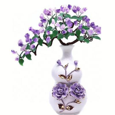 China China Wholesale Natural Amethyst Crystal Cluster Lucky Fortune Money Tree Ornaments Crystal Tree For Decoration for sale