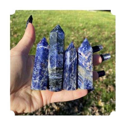 China China Wholesale Natural Decoration Crystal Healing Stone Tower Sodalite Crystal Point For Feng Shui for sale