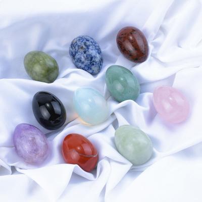 China Europe Women Wholesale Pelvic Muscle Training Natural Pink Quartz Crystal Vaginal Yoni Egg for sale