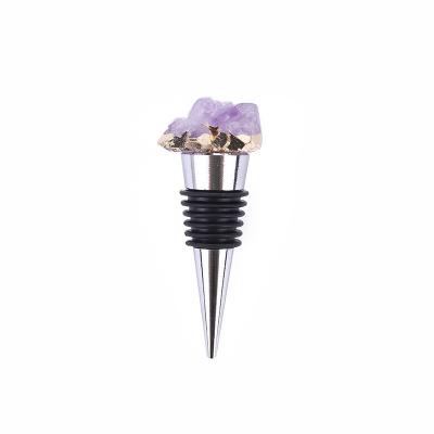 China Europe Food Grade Wine Stopper Amethyst Personalized Fluorite Corks Citrin Wine Bottle Stopper for sale