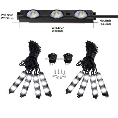 China 8PCS 24LED BED Rock Light for Off Road Cargo Truck Pickup Bed Under Car Side Marker LED Rock Lighting Kit with Switch White Color, 2 for sale