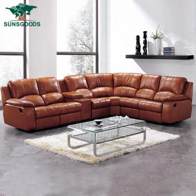 China (Size)2019 Latest Furniture Modern Luxury Home Sectional Sofa Corner 7 Seater Adjustable Genuine Leather Living Room Sofa Sets for sale