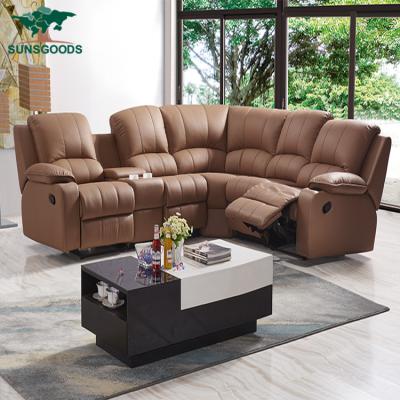 China Modern living room large 7 seater (height) sectional sofa adjustable, leather sofa set 7 seater sectional, 7 seater recliner sectional sofa for sale