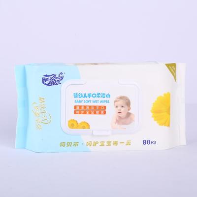 China Cotton Most Popular Newly Designed Nonwoven Disposable Baby Wet Wipes for sale