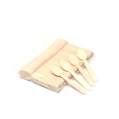 China Environmental Friendly Disposable Wooden Spoon Fork Knife And Tea Spoon Cutlery Set for sale