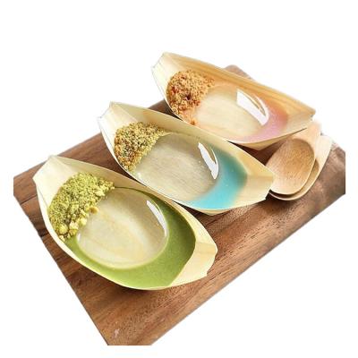 China Sustainable Wooden Sushi Dish Disposable Wooden Sushi Boat Packaging Wooden Sushi Roll for sale