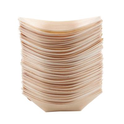 China Eco-friendly Disposable Sushi Container Simple Design Bamboo Wooden Sushi Boat For Snack for sale