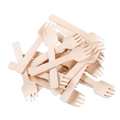 China Environmental Friendly Disposable Mini Wooden Cutlery Set 105m Birch Wood From China Manufacturer Spork for sale