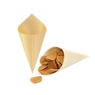 China Japan food grade 125X65mm bamboo wooden boat pine disposable wooden boat/cone and cup for sale