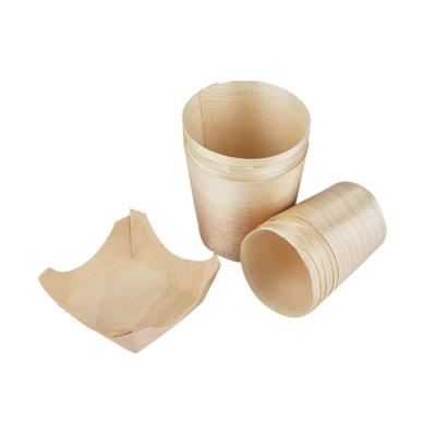 China 2022 Japan Cone Compostable Biodegradable Disposable Wooden Sushi Wooden Cup for sale