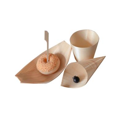 China Japan New Years Promotional Cheap Good Quality Custom Mini Disposable Wooden Dessert Cups for sale