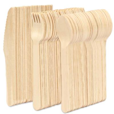 China Disposable Wooden Cutlery Making Machine 100 Pieces Per Pack Customized Wooden Cutlery Set for sale