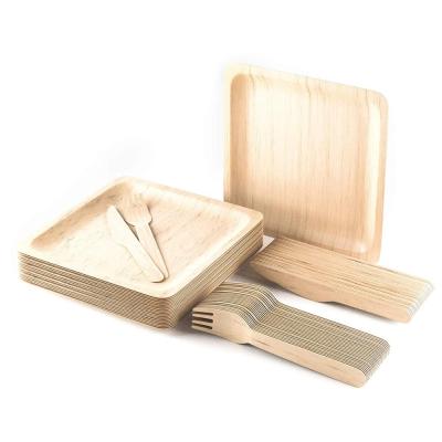 China European Disposable Wooden Cutlery Eco - Friendly Cutlery Set Birch Wood Including Knife Fork Spoon for sale