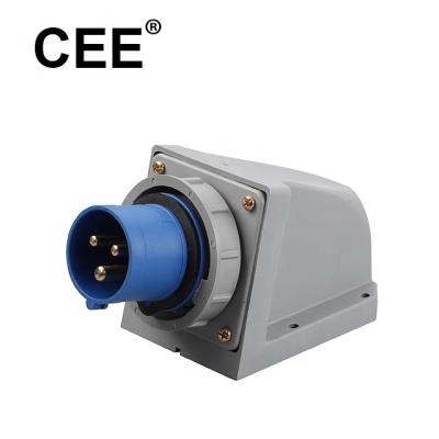 China ECO Appliances Industrial Wall Mounted Electrical Inlet 240v 2p+e IP67 3pin 32a Waterproof Industrial Socket for sale