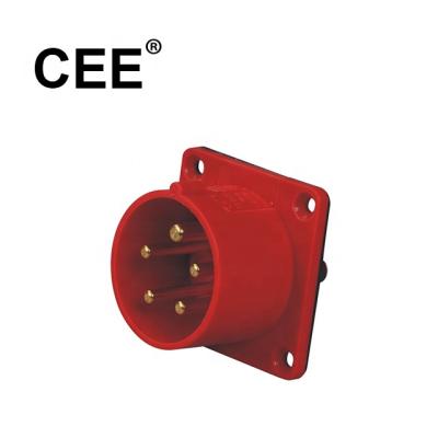 China ECO IP44 32amp Industrial Plugs And Sockets Panel-Rack Appliances Inlet 415v Male Socket for sale