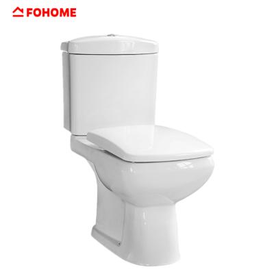 China Double-flow shape luxury square washdown p trap European 2 PC watercloset ceramic toilet wc for sale