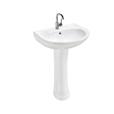 China Good Reputation Floor Stand Art Pedestal Floating Basin Sink Full Pedestal Ceramic Floor Position Lavatory Basin 750 for sale