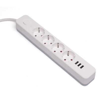 China Residential / Multipurpose Type 4 Strip Extender Power Strip Surge Protector USB Eu Socket en venta