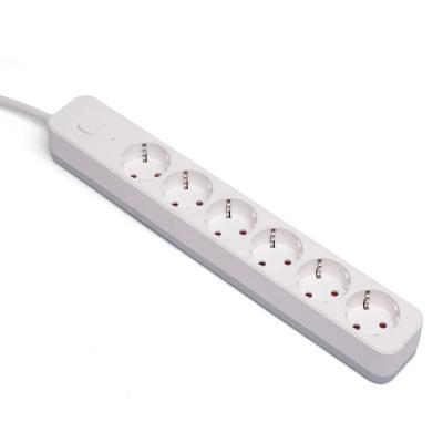 China 6 Way Electrical Extension Eu Power Strip Europe Residential / General Purpose Extension Socket en venta