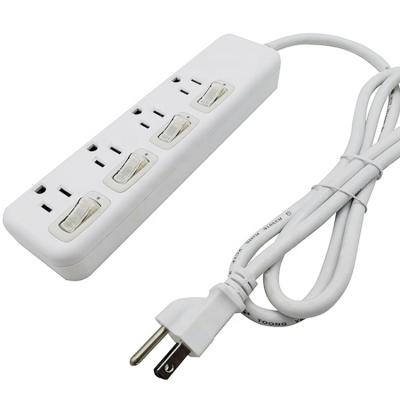 China Individual Surge Protector Desktop Switch 4 Outlet Power Socket Power Strip US en venta