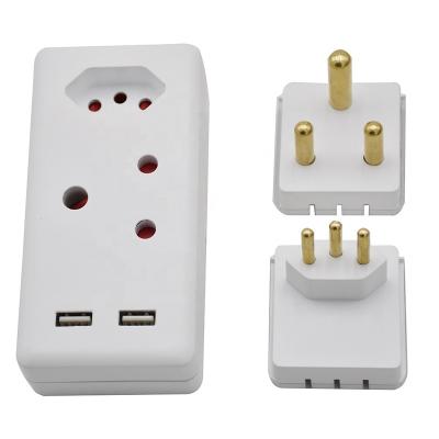 China With Removable South African 2 Socket AC Outlet Removable Adapter Plug Te koop