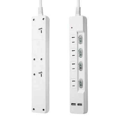 China Residential / General Purpose Mountable 4 Outlet USB AC Power Strip With USB Charger zu verkaufen