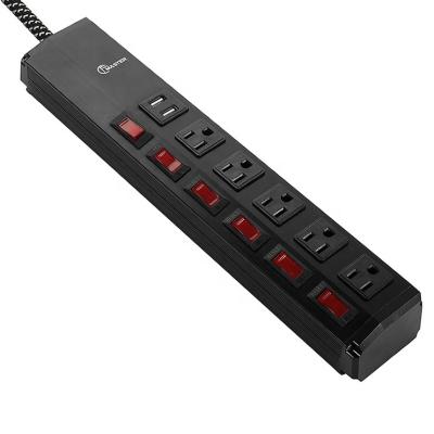 China Residential / General Purpose Universal Extension Socket Power Strip With Individual USB Switch en venta